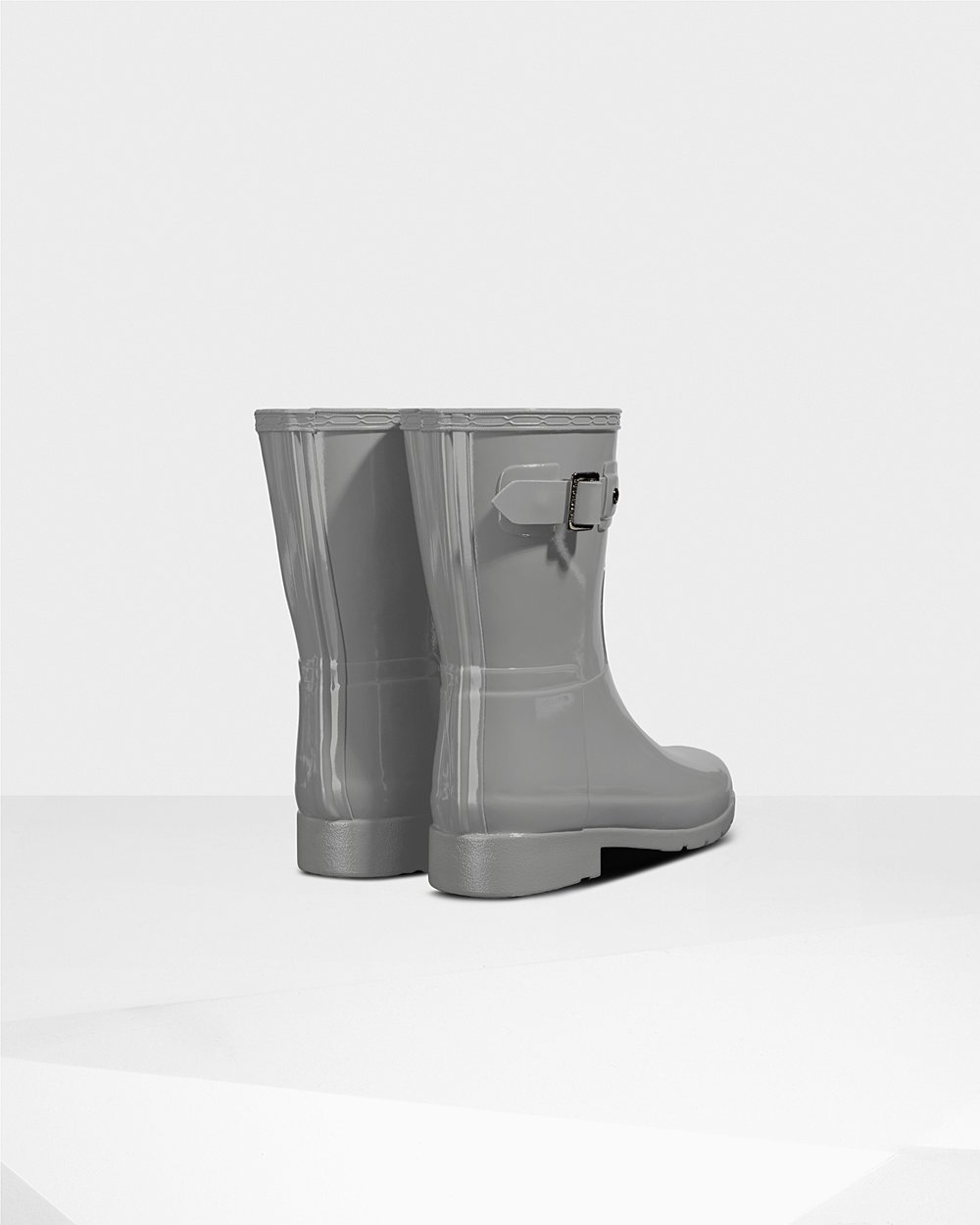 Botas de Lluvia Cortas Hunter Mujer - Refined Slim Fit Gloss - Grises - XGBCVRY-57